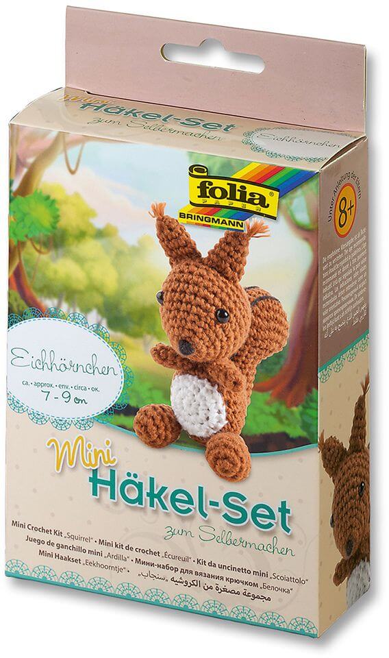 mini kit da uncinetto scoiattolo