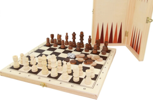 scacchi dama backgammon in legno