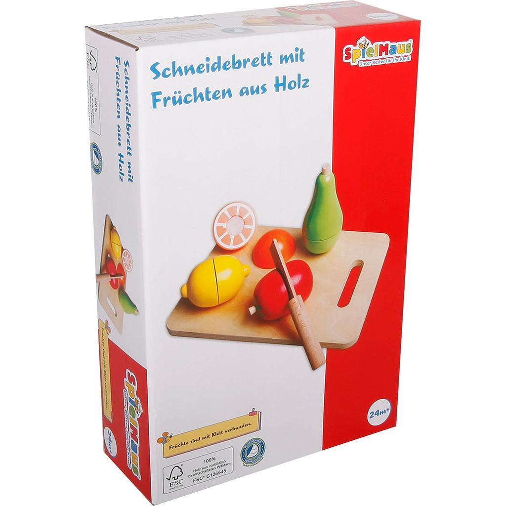 Tagliere con frutta in legno