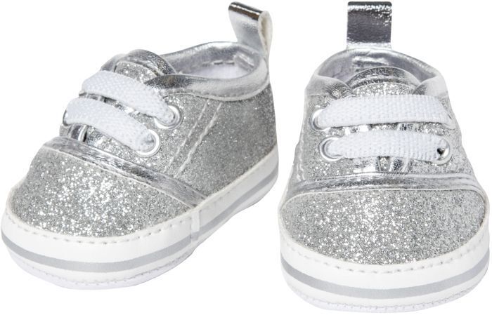 Sneakers bambola glitterate argento Gr. 38-45cm