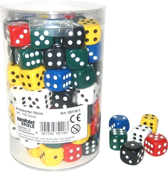 Dadi colori assortiti 18mm