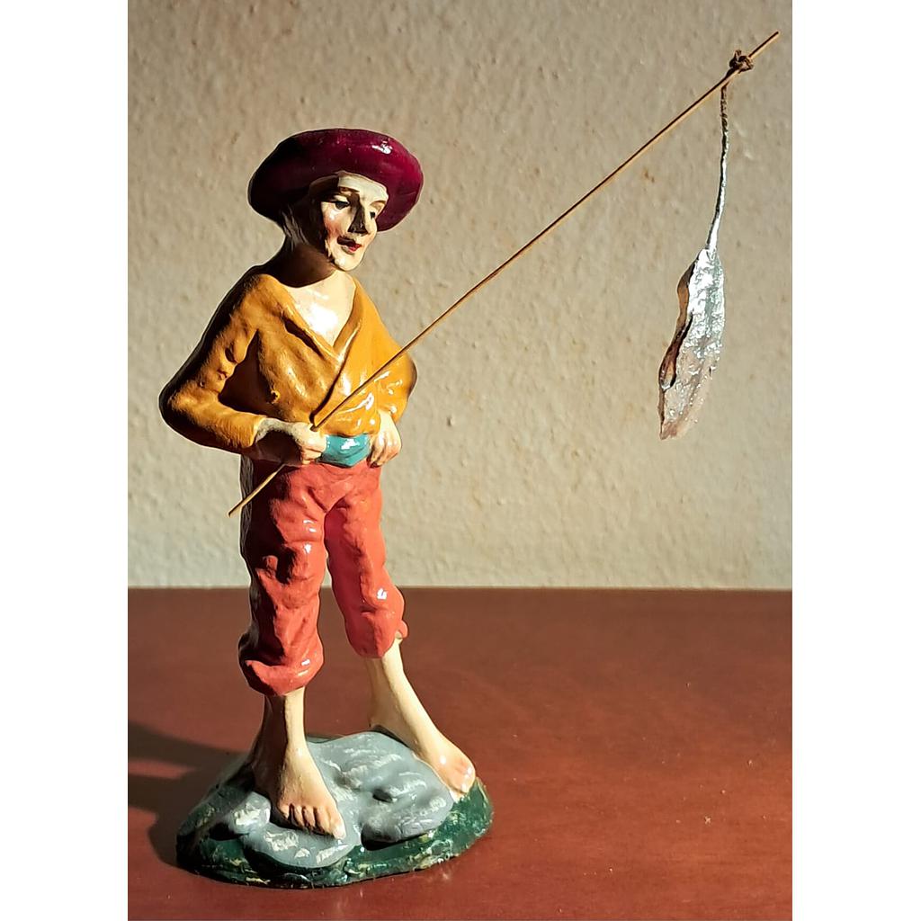 Pescatore statuina in gesso 10cm
