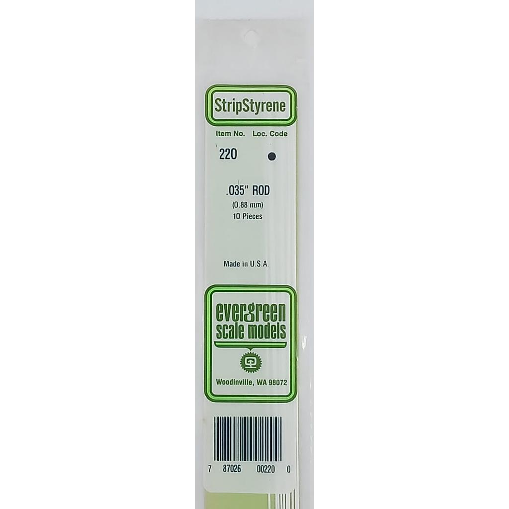 polistirene 0,88mm tondino bianco 10 pz Evergreen