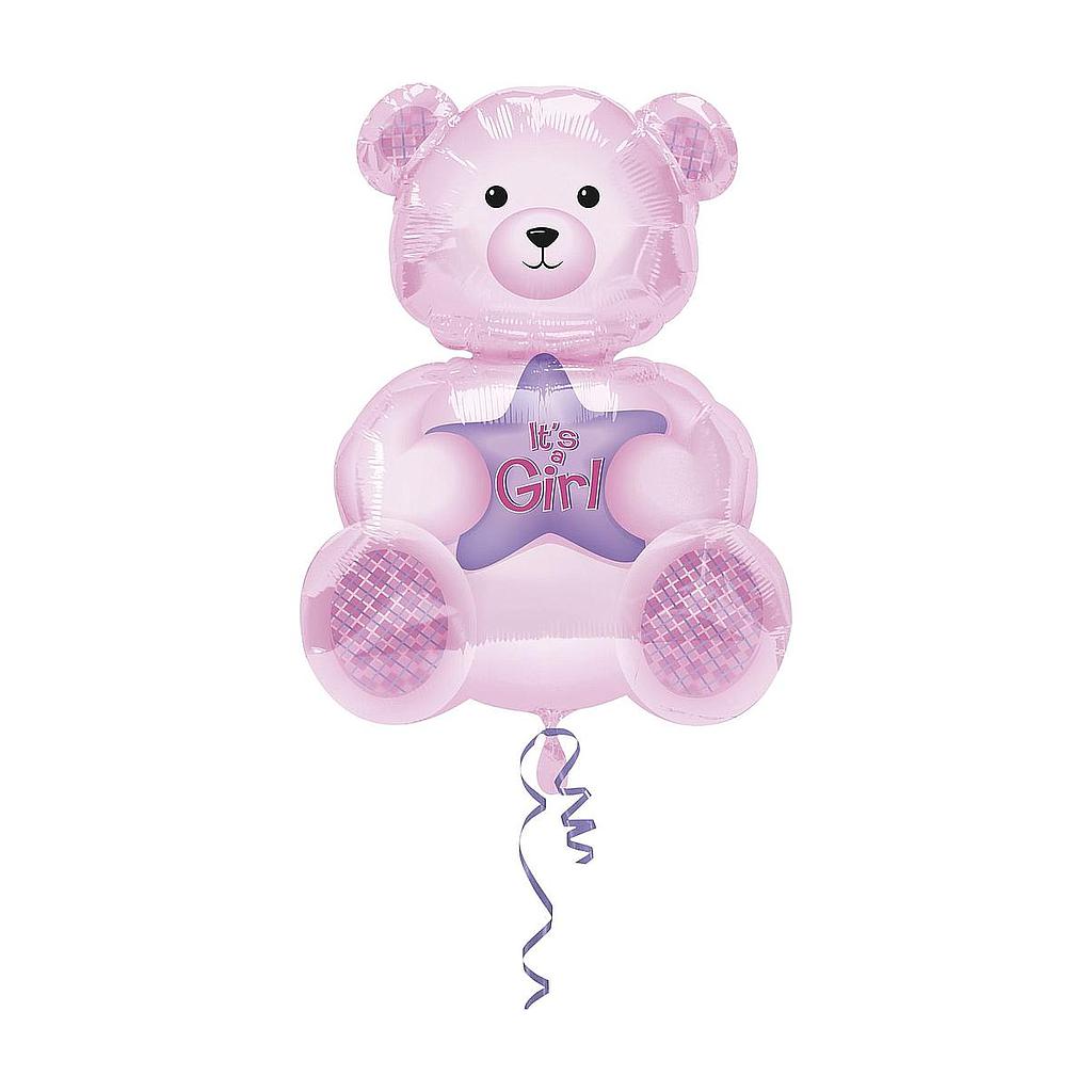 palloncino foil orsetta rosa