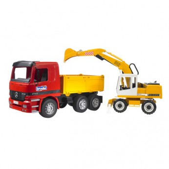 Camion Mb Actros + Escavatore Liebher 