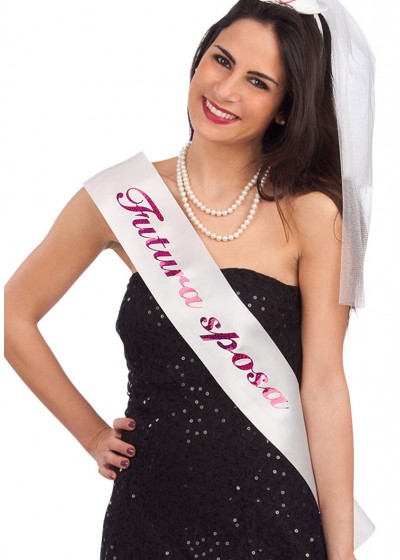 fascia bianca nubilato futura sposa