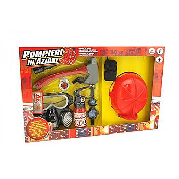 set gioco pompieri con elmetto