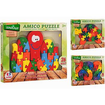 puzzle legno 26pz lettere/numeri 3ass