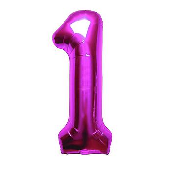 Pallone 34" - 86 cm Numero 1 - Magenta 1 pz