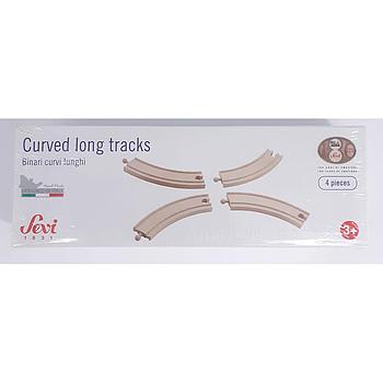 binari in legno curvi lunghi 4pz cm16