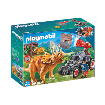 Fuoristrada con rete per i dinosauri