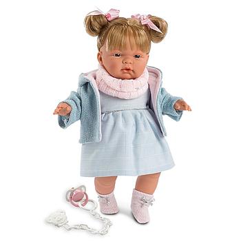 Joelle vestito blu sciarpa rosa 38 cm