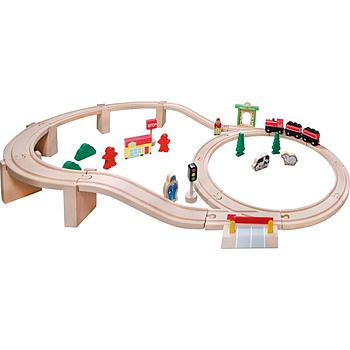 Set Ferrovia in legno 38pz