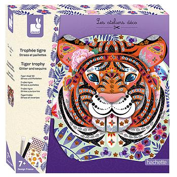 trofeo tigre strass e paillettes