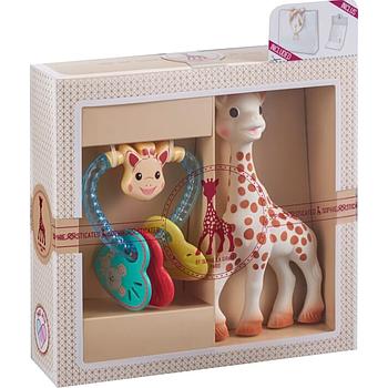 set regalo Giraffa Sophie con sonaglio a cuore