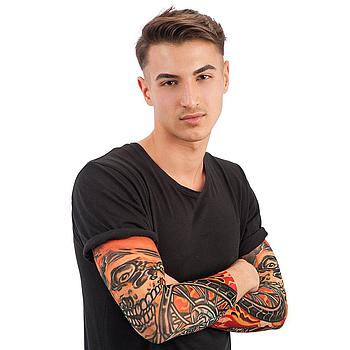 2 maniche tatuaggi stampa fiamme