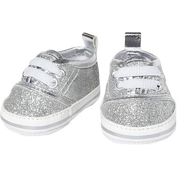 Sneakers bambola glitterate argento Gr. 38-45cm