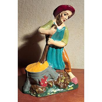 Cuoco statuina in gesso 10cm