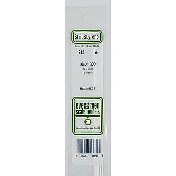 Polistirene 2,5mm tondo bianco 5 pz Evergreen