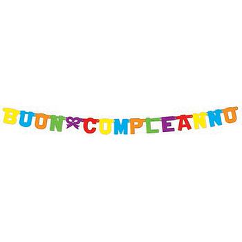 Festone Extra Large Buon Compleanno 300 cm dimens. lettere 20x20 cm 